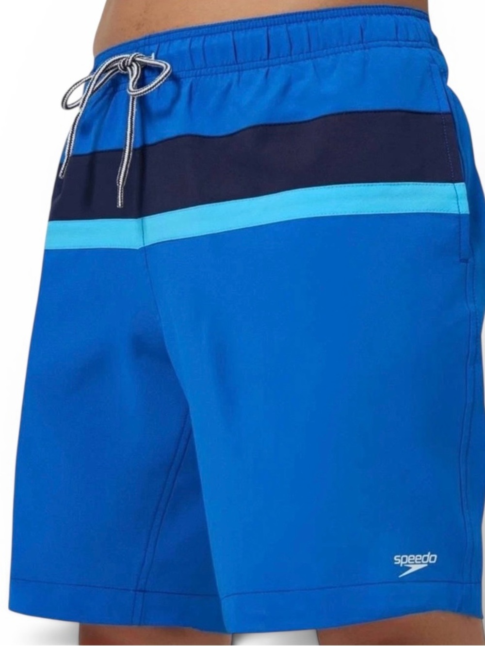 Speedo Men’s Royal Blue 18” Board Shorts Colorblock Swim Trunks Size Small